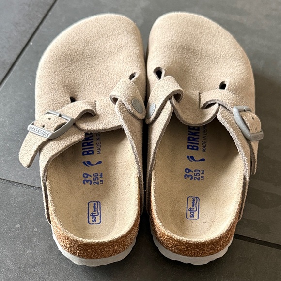 Birkenstock Beige Suede Clogs - Picture 5 of 12